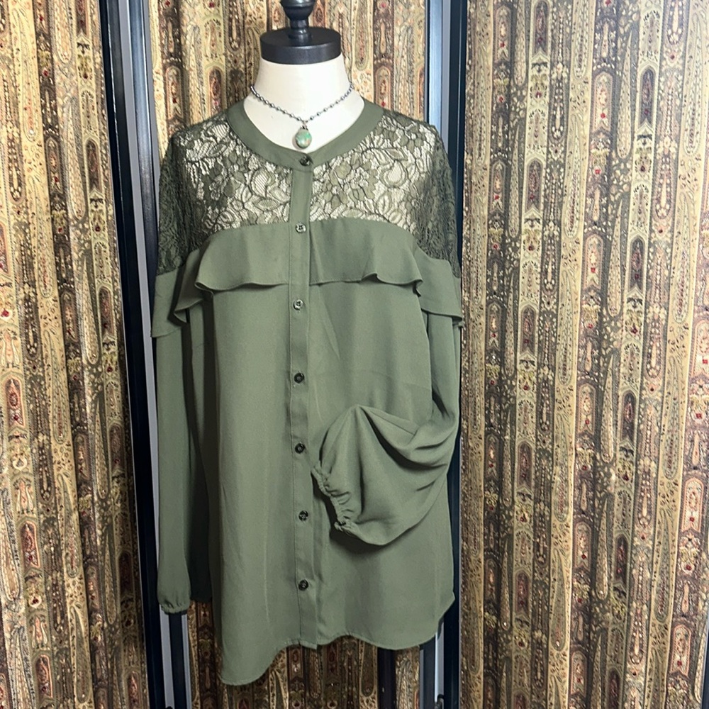 Olive Green LS Top